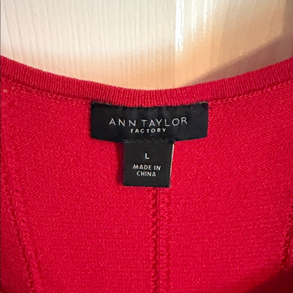 Ann Taylor Factory Red Ruffle Tank Top - Picture 2 of 6